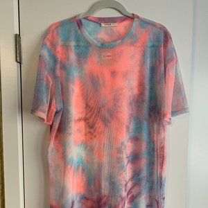 Mesh Cloud Wash T-Shirt Dress